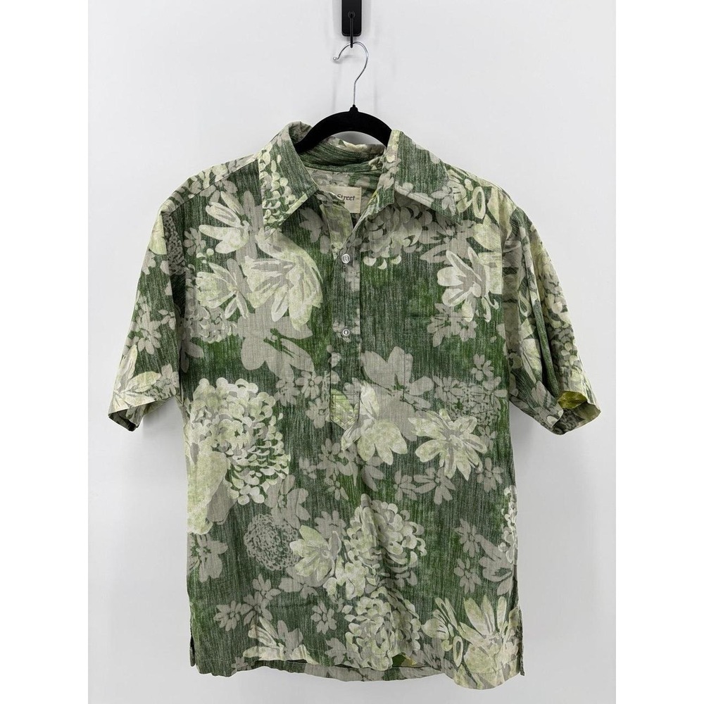 Cooke Street, Honolulu Aloha Shirt, Green Tropical Hawaiian, Men's Medium‎
